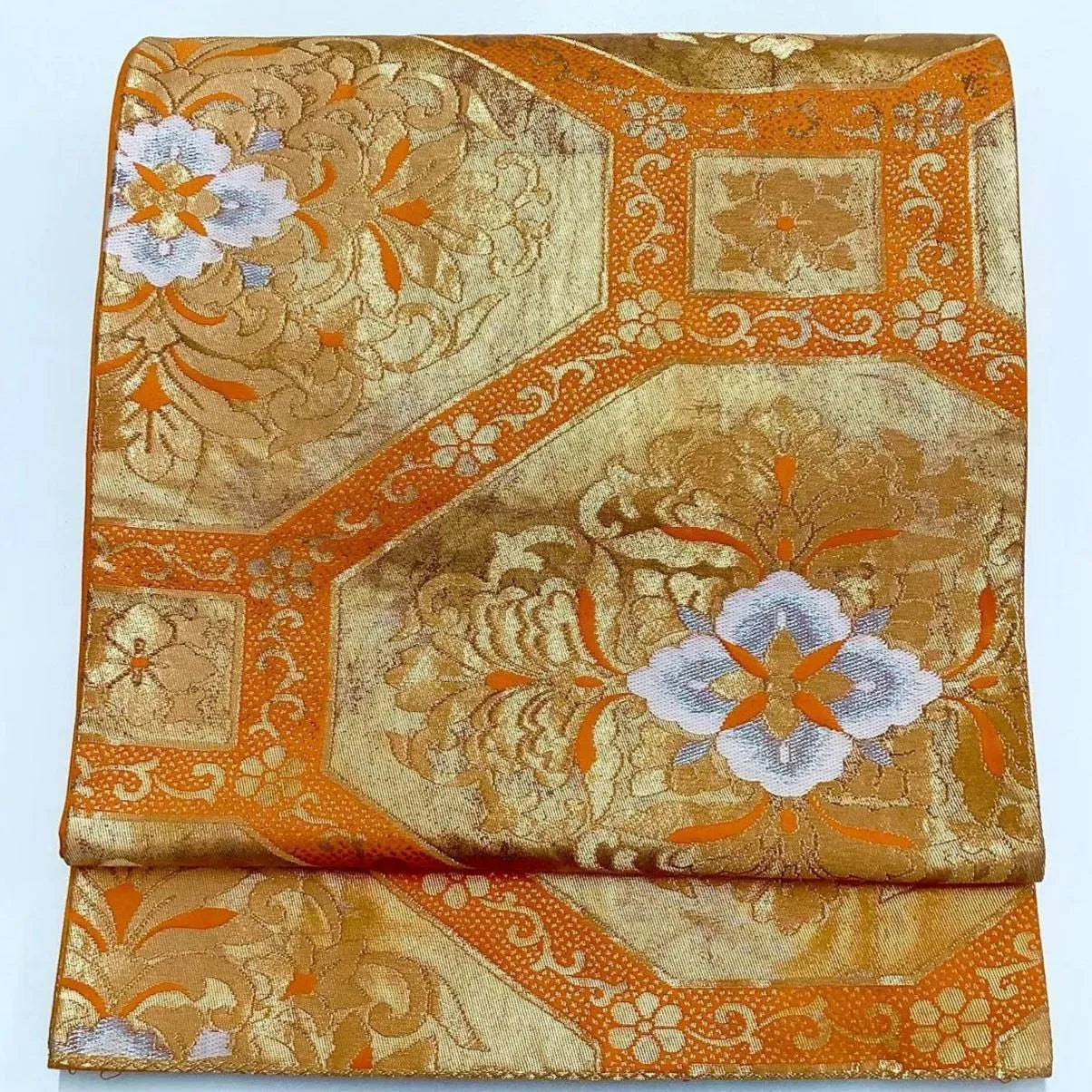 7221# Japanese Vintage Fukuro Obi Belt Kimono Fabric Silk Traditional
