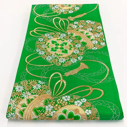 7223# Japanese Vintage Fukuro Obi Belt Kimono Fabric Silk Traditional