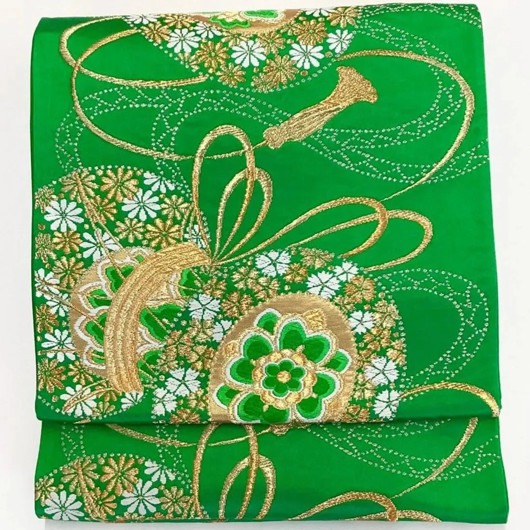 7223# Japanese Vintage Fukuro Obi Belt Kimono Fabric Silk Traditional