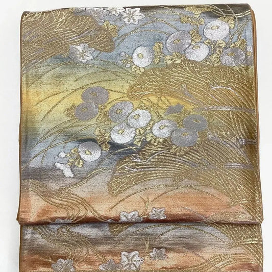 7224# Japanese Vintage Fukuro Obi Belt Kimono Fabric Silk Traditional