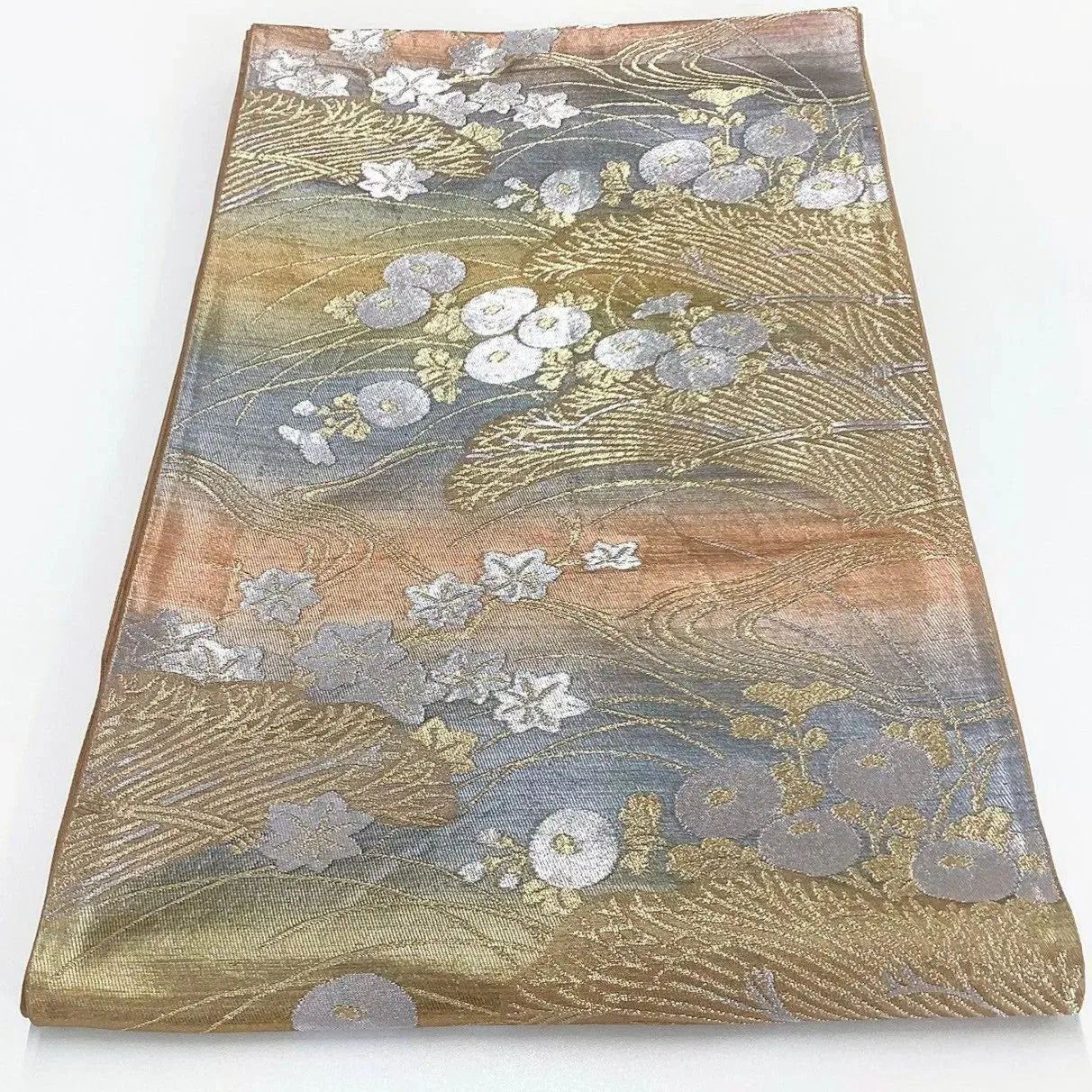 7224# Japanese Vintage Fukuro Obi Belt Kimono Fabric Silk Traditional