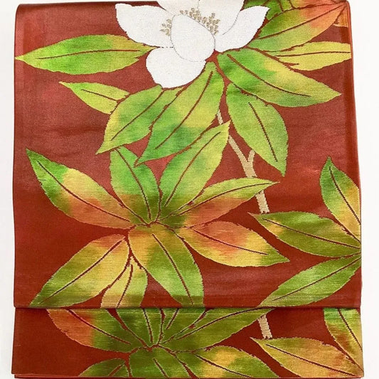 7231# Japanese Vintage Fukuro Obi Belt Kimono Fabric Silk Traditional