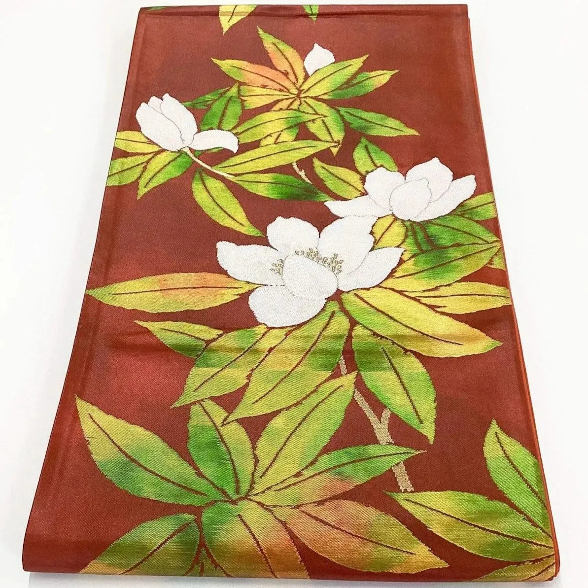 7231# Japanese Vintage Fukuro Obi Belt Kimono Fabric Silk Traditional