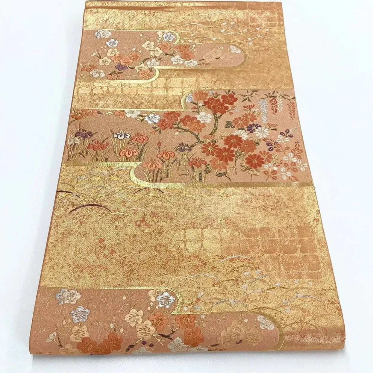 7235# Japanese Vintage Fukuro Obi Belt Kimono Fabric Silk Traditional