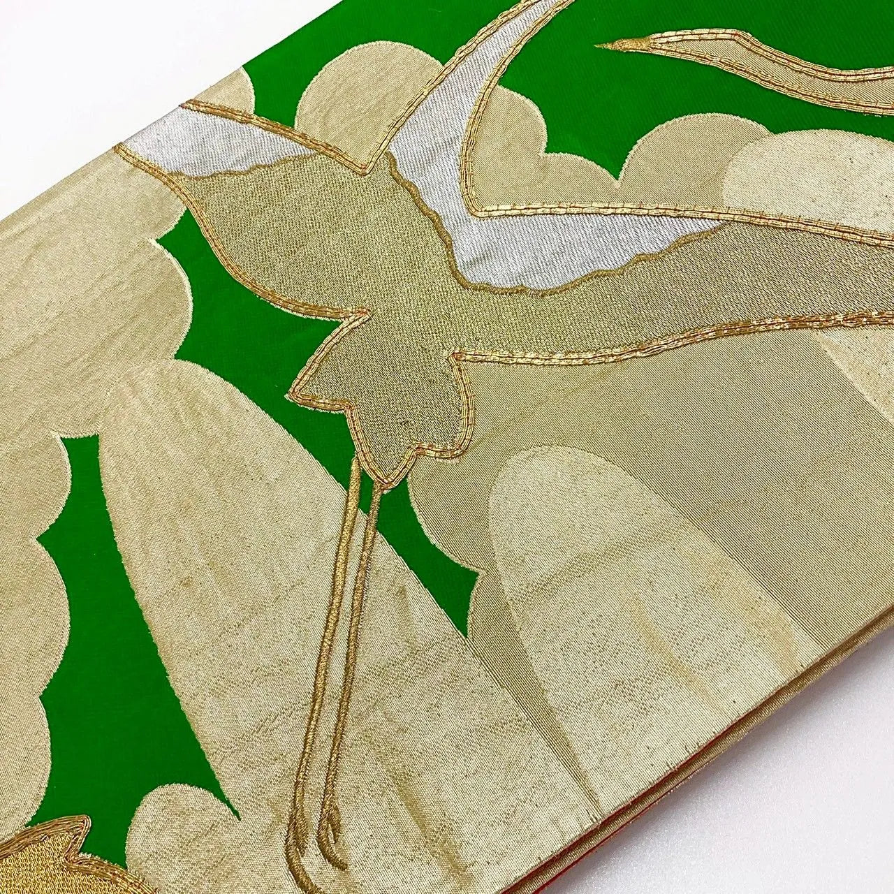 7240# Japanese Vintage Fukuro Obi Belt Kimono Fabric Silk Traditional Embroidery