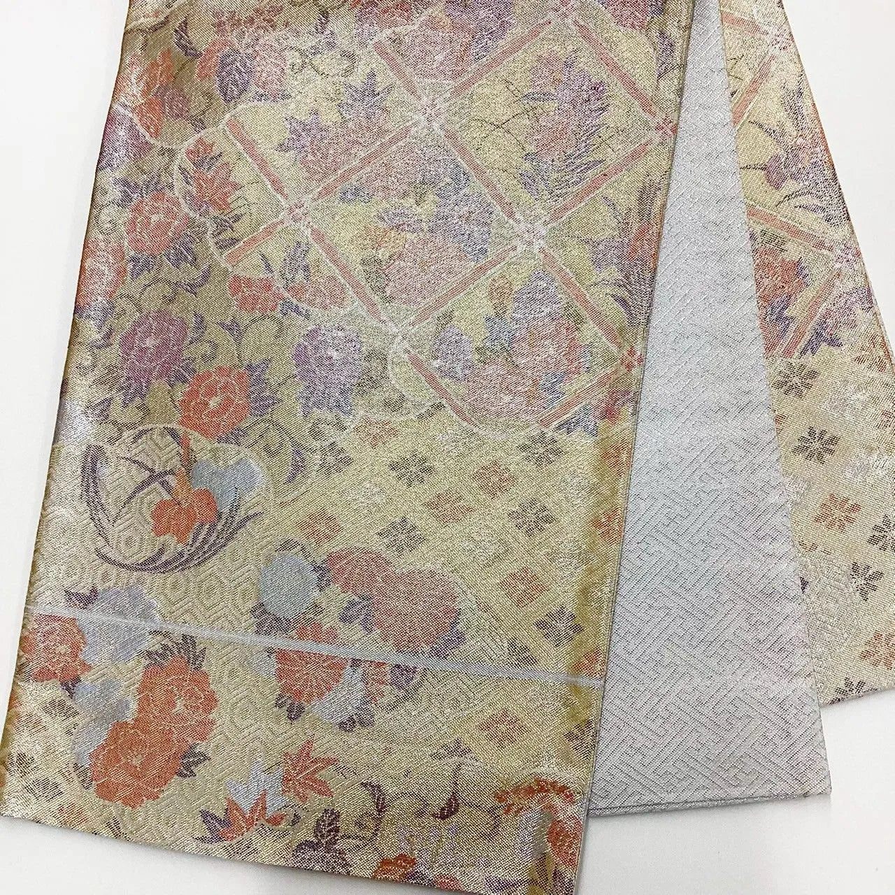 7241# Japanese Vintage Fukuro Obi Belt Kimono Fabric Silk Traditional