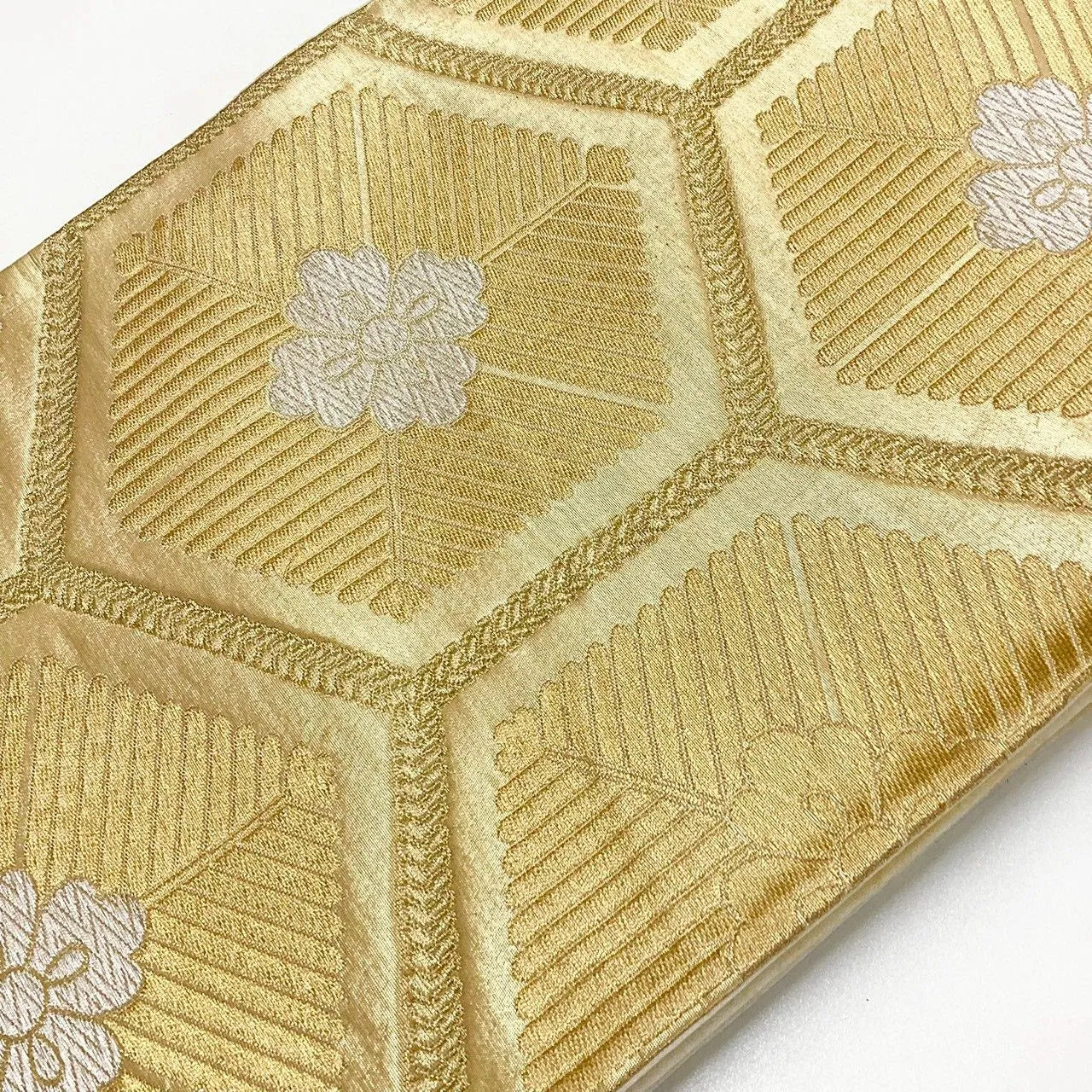 7242# Japanese Vintage Fukuro Obi Belt Kimono Fabric Silk Traditional Unfinished