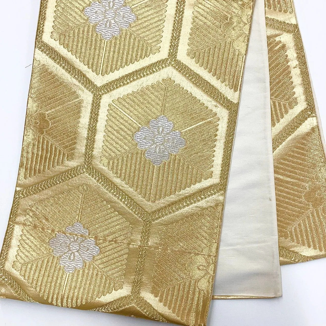 7242# Japanese Vintage Fukuro Obi Belt Kimono Fabric Silk Traditional Unfinished