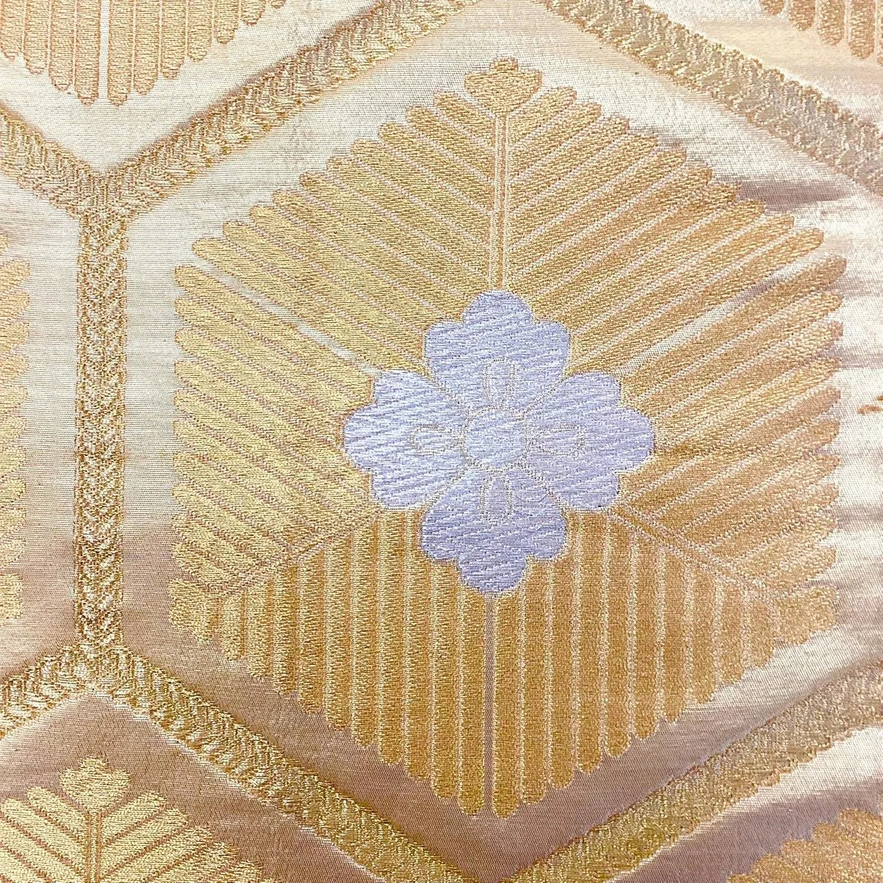 7242# Japanese Vintage Fukuro Obi Belt Kimono Fabric Silk Traditional Unfinished