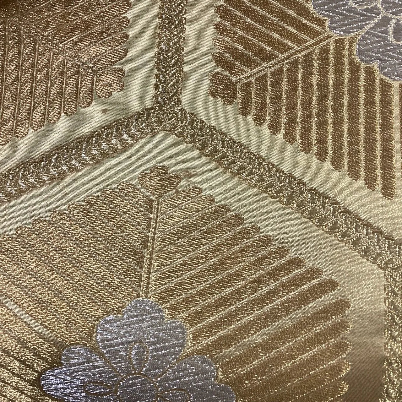 7242# Japanese Vintage Fukuro Obi Belt Kimono Fabric Silk Traditional Unfinished