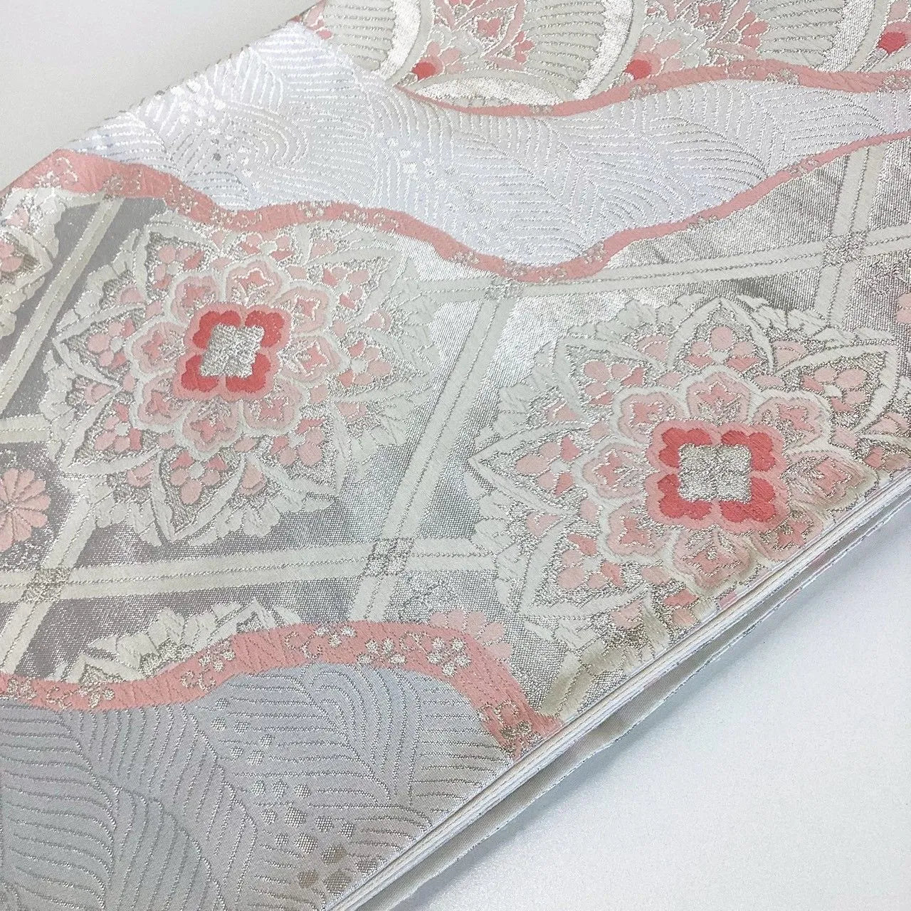 7244# Japanese Vintage Fukuro Obi Belt Kimono Fabric Silk Traditional Unfinished