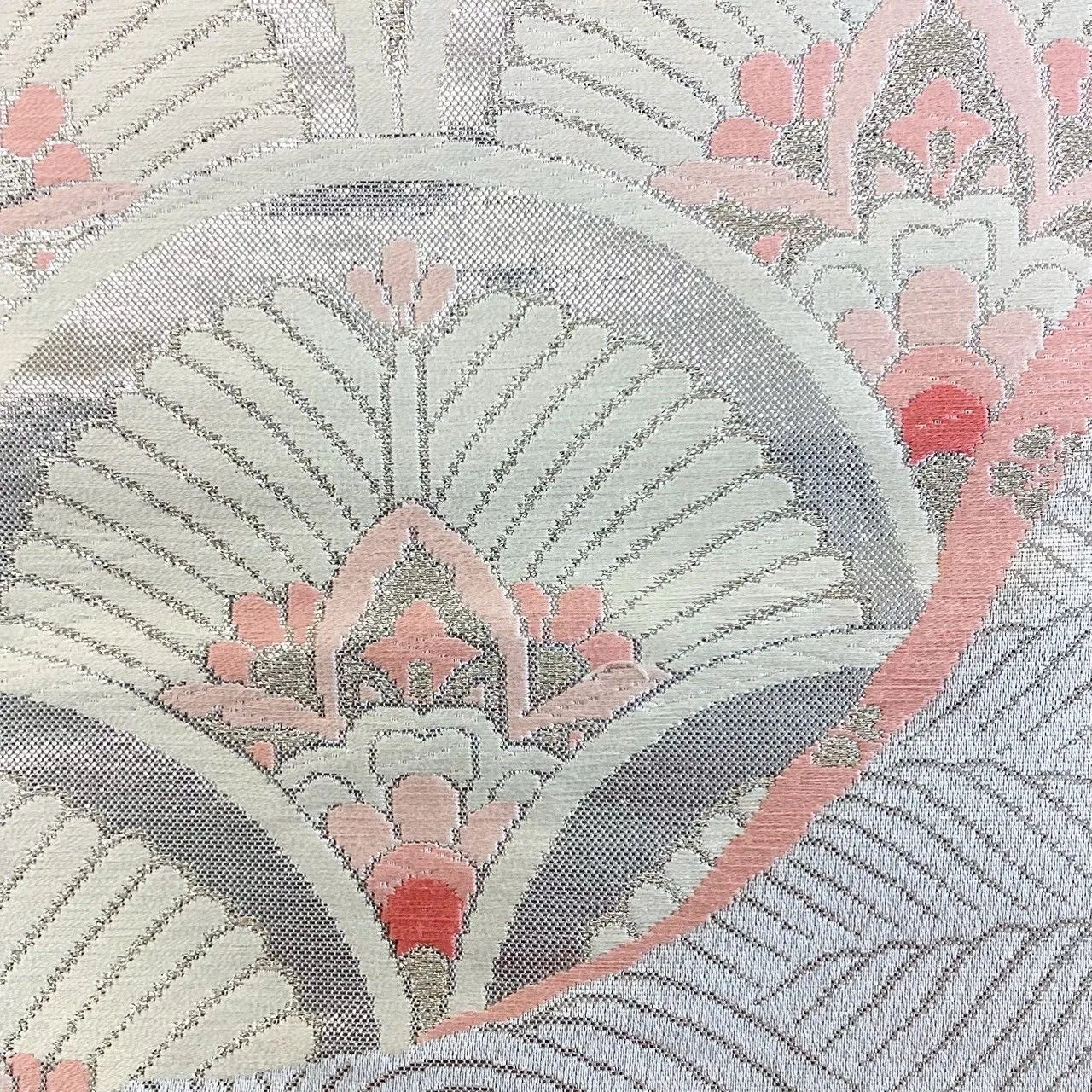 7244# Japanese Vintage Fukuro Obi Belt Kimono Fabric Silk Traditional Unfinished