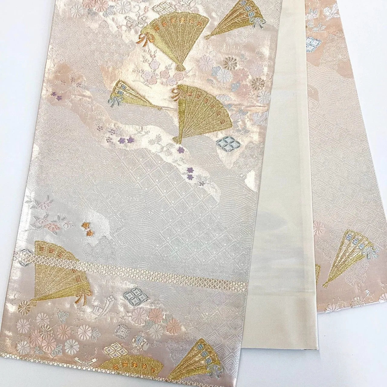 7246# Japanese Vintage Fukuro Obi Belt Kimono Fabric Silk Traditional