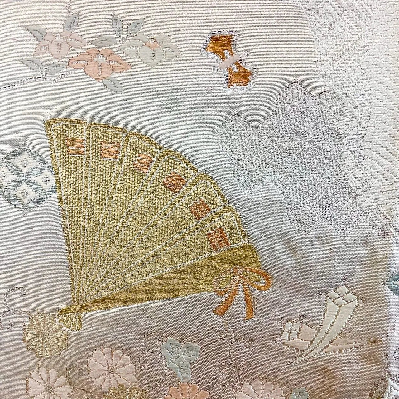 7246# Japanese Vintage Fukuro Obi Belt Kimono Fabric Silk Traditional