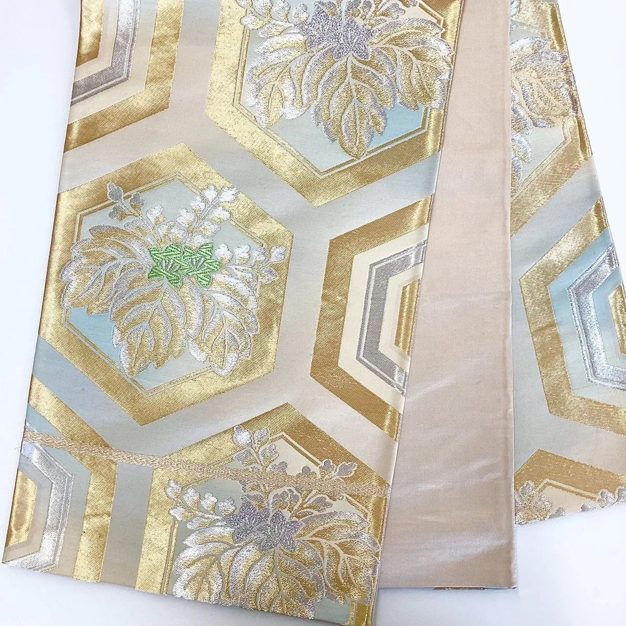 7247# Japanese Vintage Fukuro Obi Belt Kimono Fabric Silk Traditional