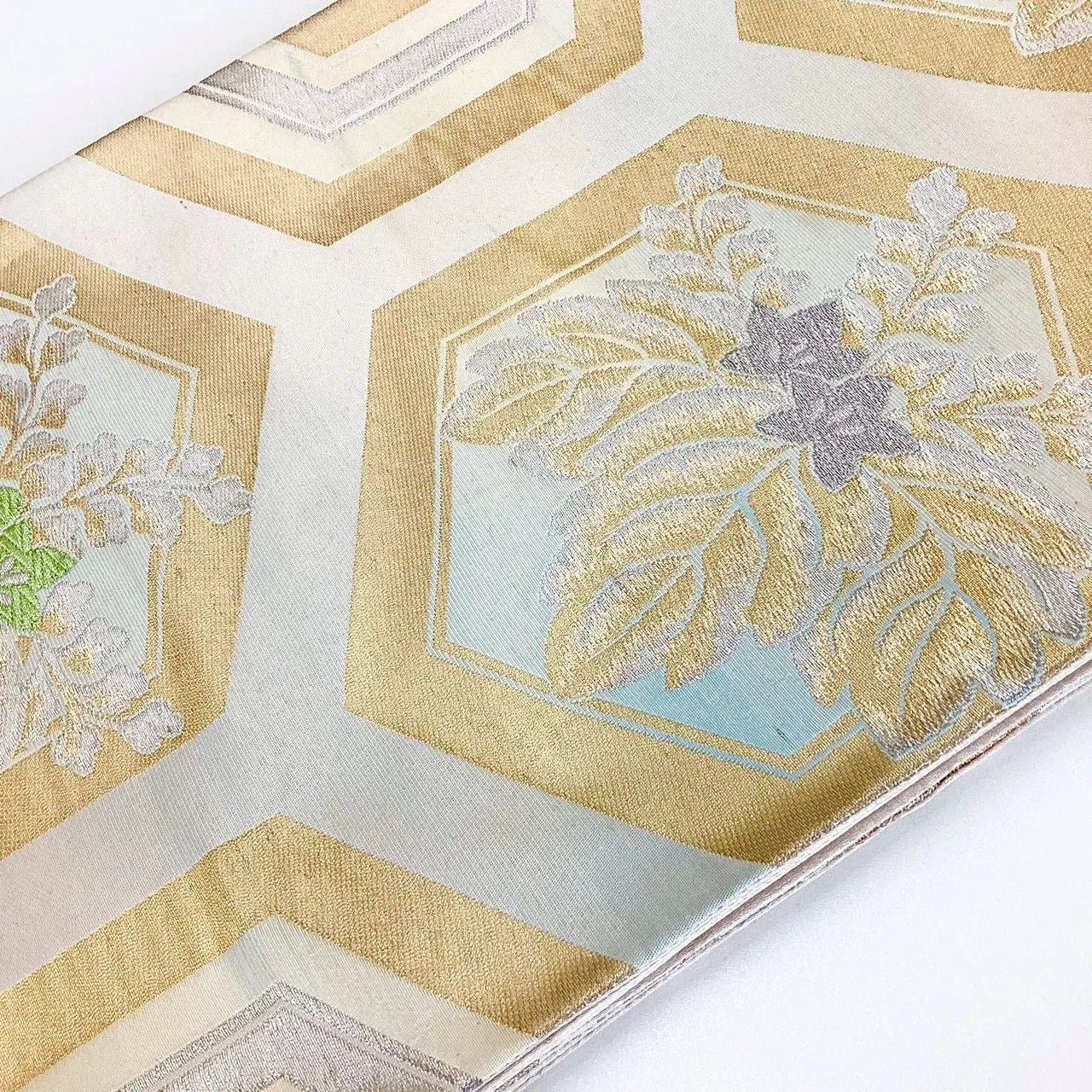 7247# Japanese Vintage Fukuro Obi Belt Kimono Fabric Silk Traditional