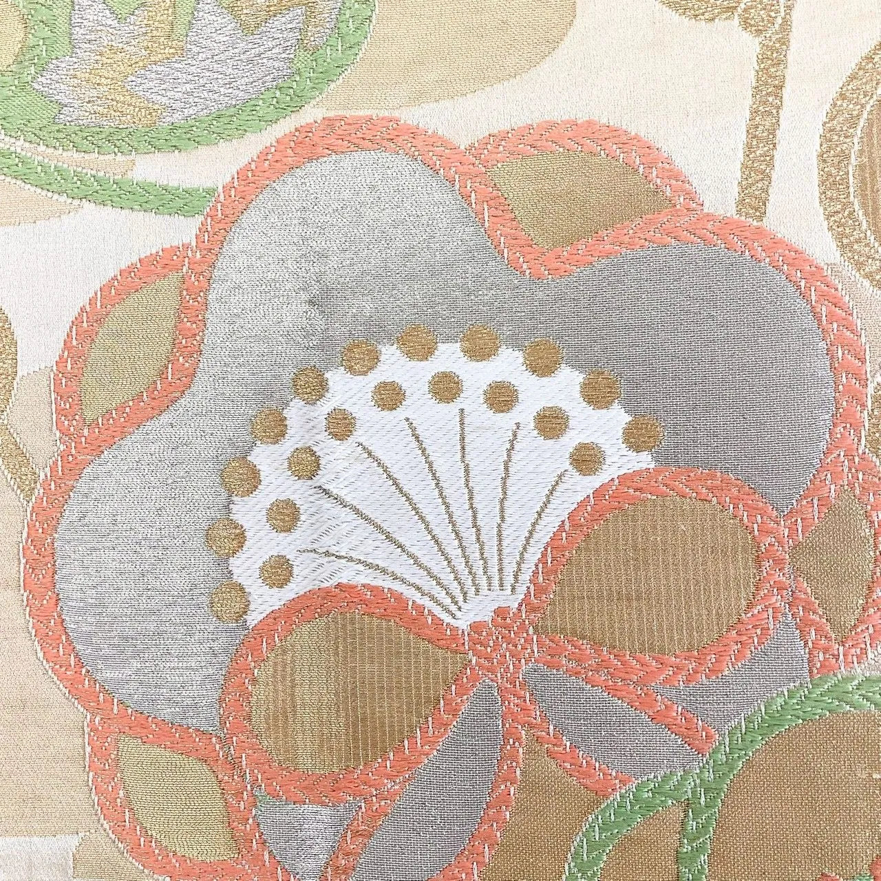 7248# Japanese Vintage Fukuro Obi Belt Kimono Fabric Silk Traditional Unfinished