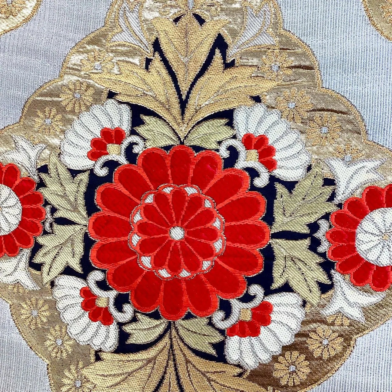 7249# Japanese Vintage Fukuro Obi Belt Kimono Fabric Silk Traditional Unfinished