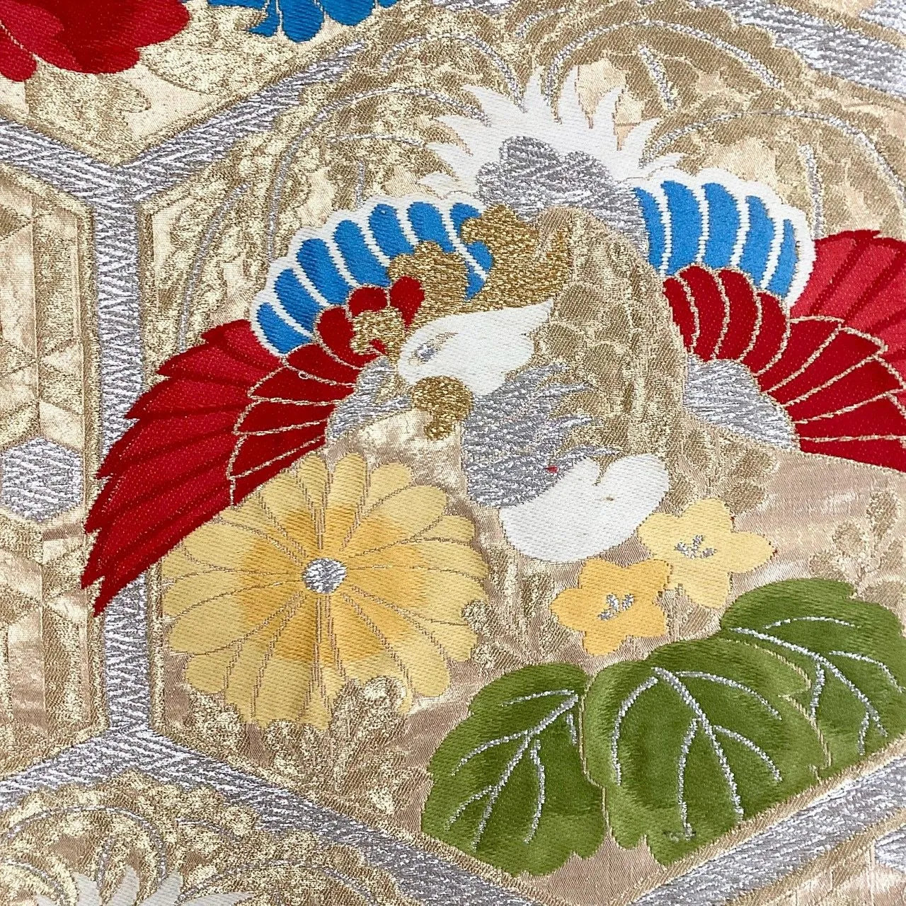 7251# Japanese Vintage Fukuro Obi Belt Kimono Fabric Silk Traditional