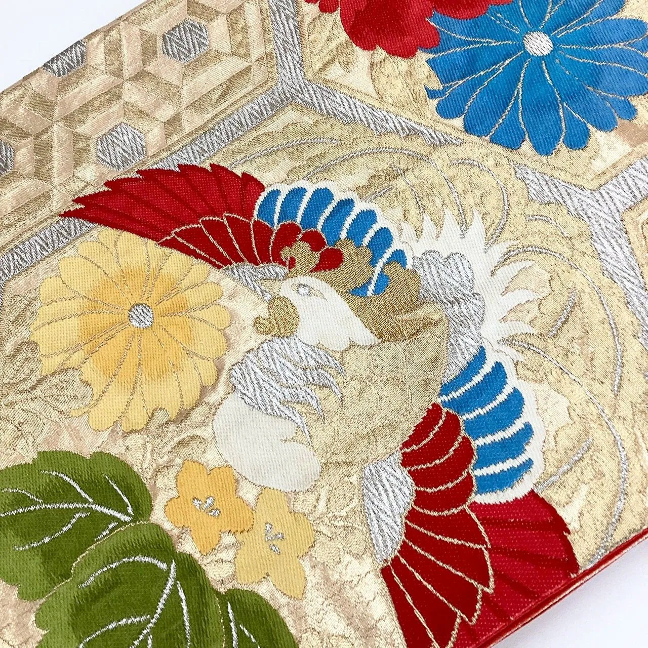 7251# Japanese Vintage Fukuro Obi Belt Kimono Fabric Silk Traditional