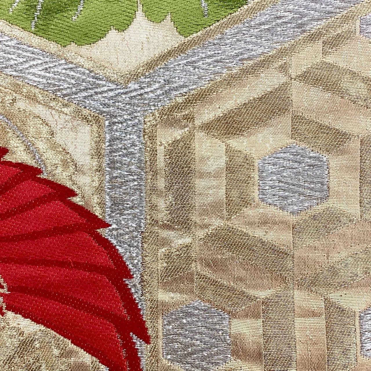 7251# Japanese Vintage Fukuro Obi Belt Kimono Fabric Silk Traditional