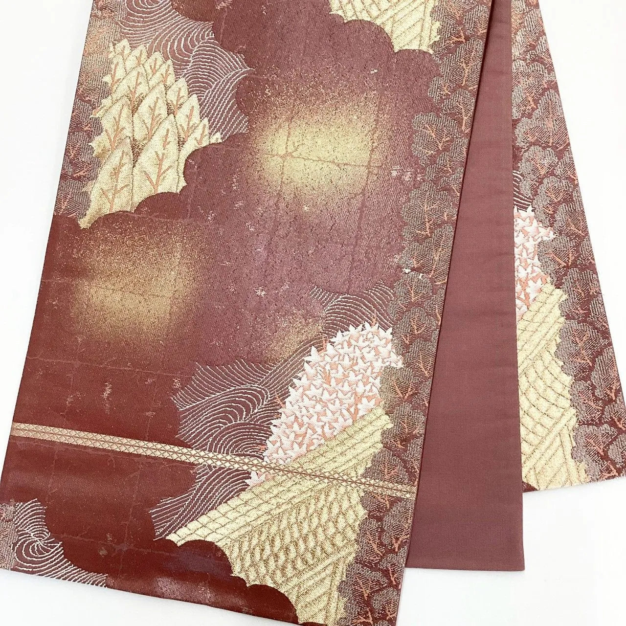 7255# Japanese Vintage Fukuro Obi Belt Kimono Fabric Silk Traditional