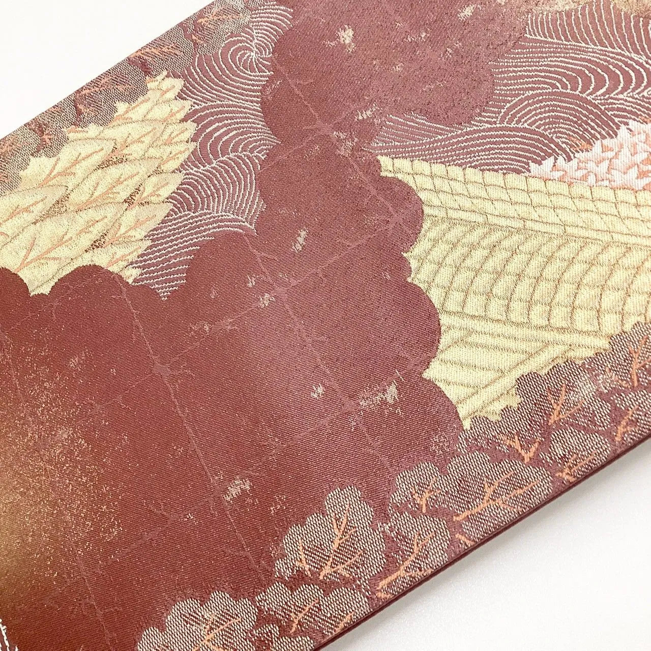 7255# Japanese Vintage Fukuro Obi Belt Kimono Fabric Silk Traditional