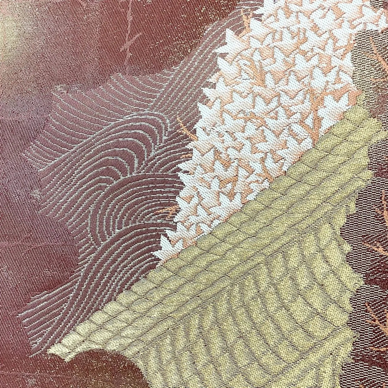 7255# Japanese Vintage Fukuro Obi Belt Kimono Fabric Silk Traditional