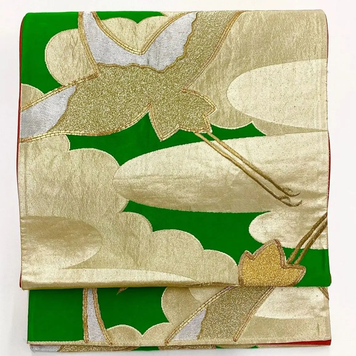 7240# Japanese Vintage Fukuro Obi Belt Kimono Fabric Silk Traditional Embroidery