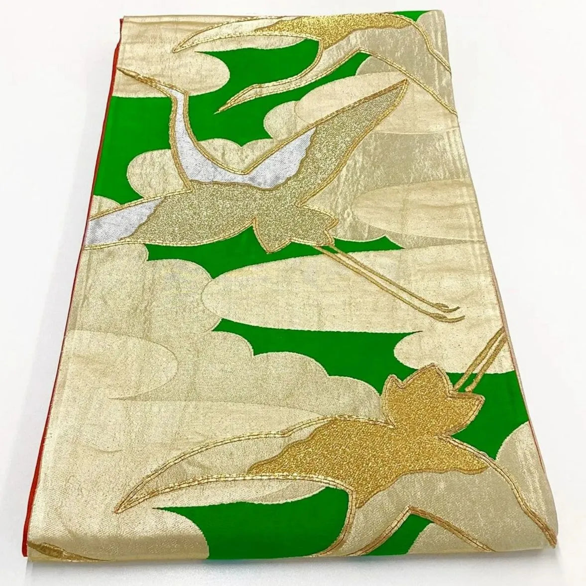 7240# Japanese Vintage Fukuro Obi Belt Kimono Fabric Silk Traditional Embroidery