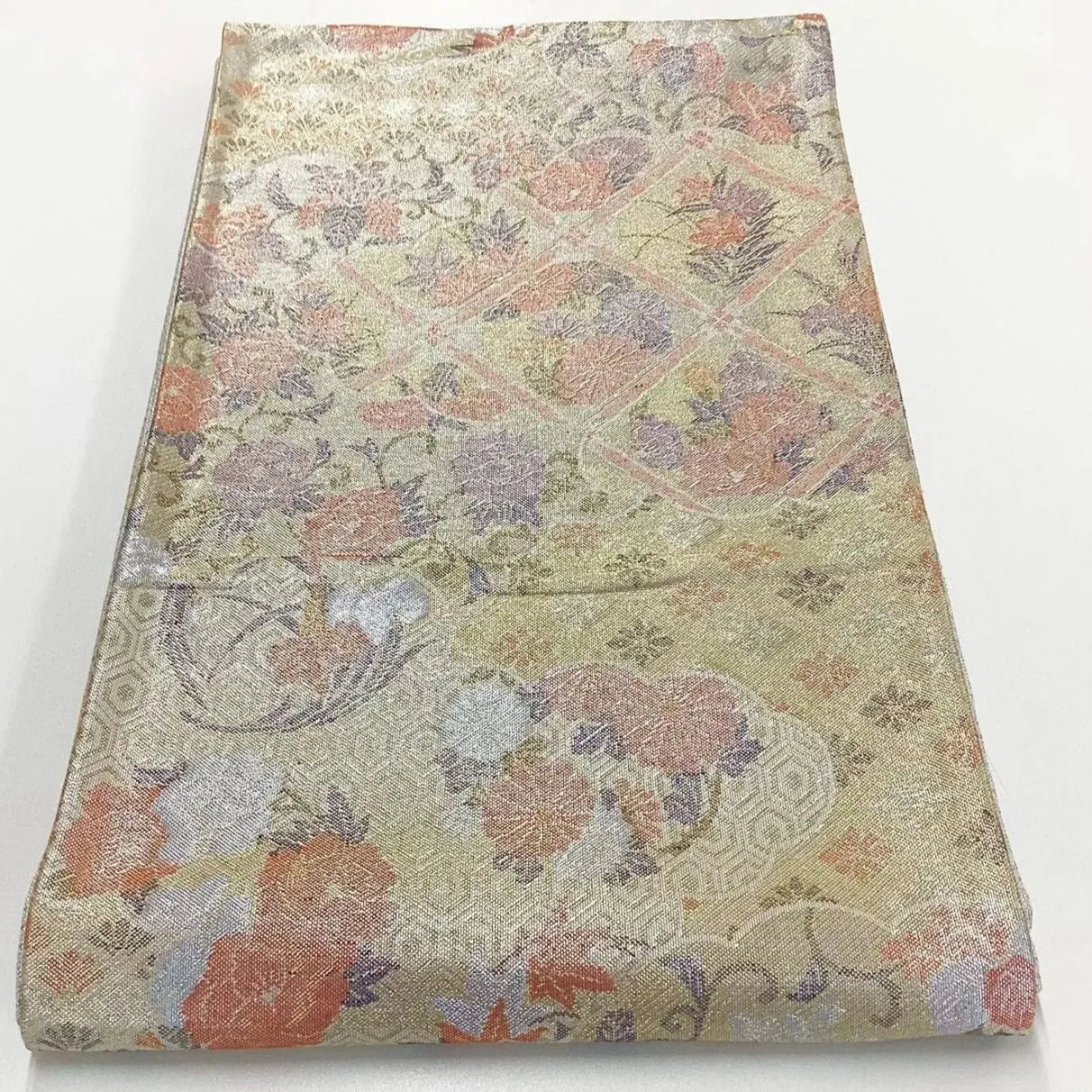 7241# Japanese Vintage Fukuro Obi Belt Kimono Fabric Silk Traditional