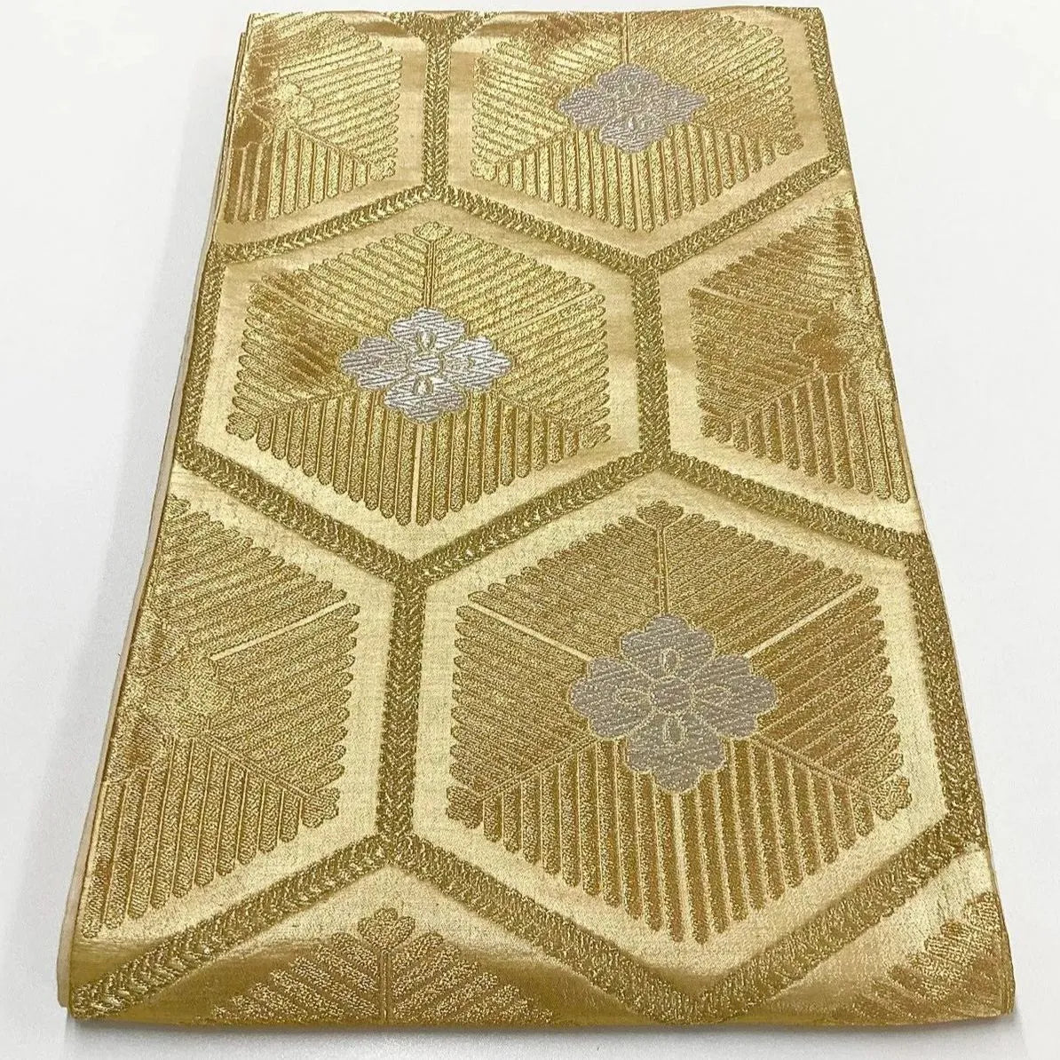 7242# Japanese Vintage Fukuro Obi Belt Kimono Fabric Silk Traditional Unfinished