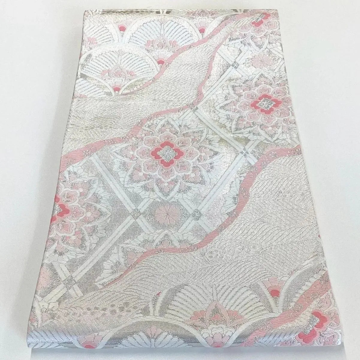 7244# Japanese Vintage Fukuro Obi Belt Kimono Fabric Silk Traditional Unfinished