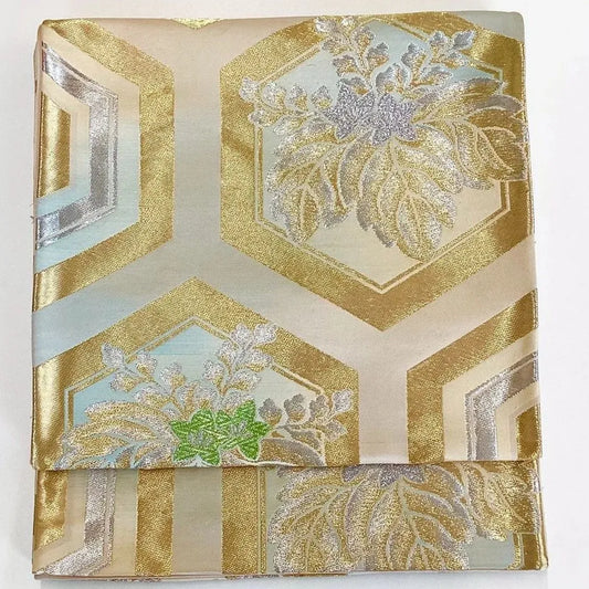 7247# Japanese Vintage Fukuro Obi Belt Kimono Fabric Silk Traditional