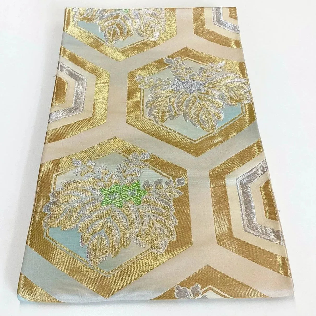 7247# Japanese Vintage Fukuro Obi Belt Kimono Fabric Silk Traditional