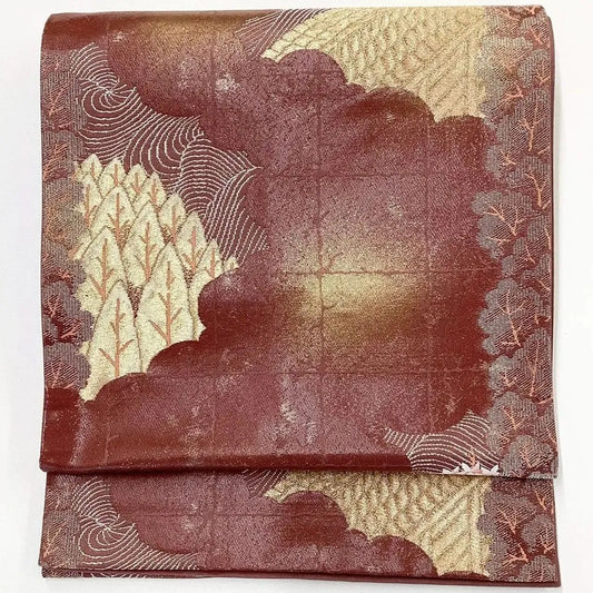 7255# Japanese Vintage Fukuro Obi Belt Kimono Fabric Silk Traditional