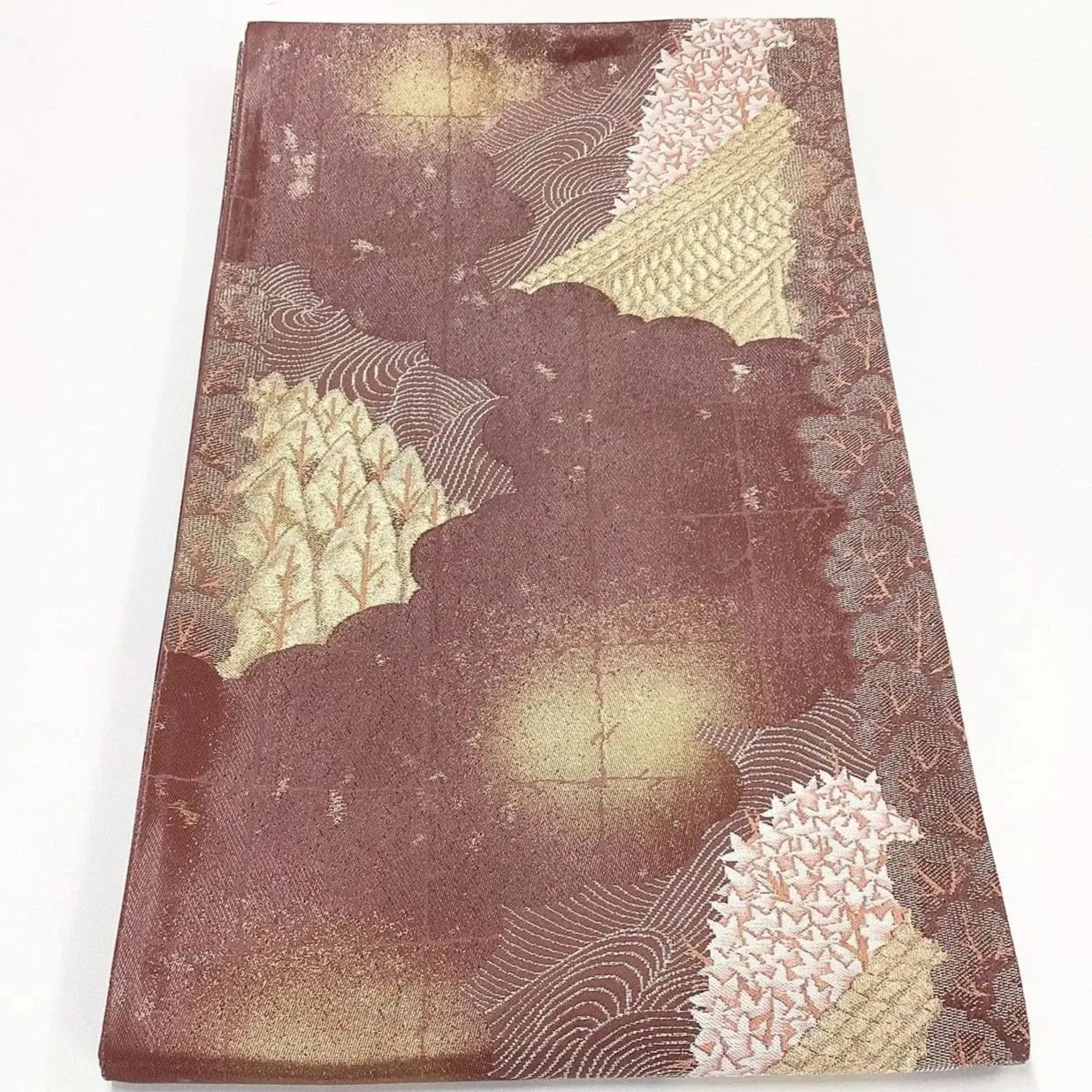 7255# Japanese Vintage Fukuro Obi Belt Kimono Fabric Silk Traditional