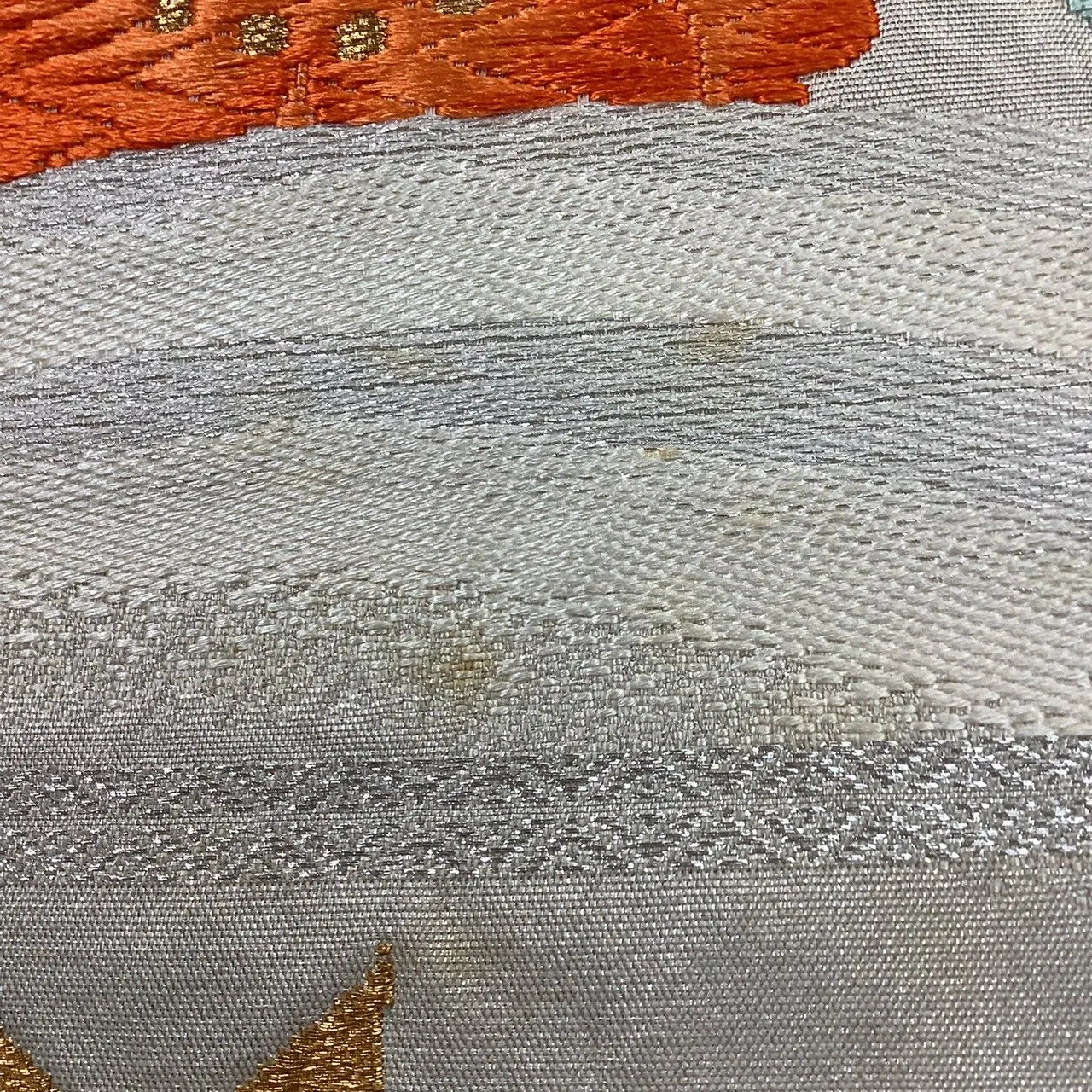7261# Japanese Vintage Fukuro Obi Belt Kimono Fabric Silk Traditional Embroidery