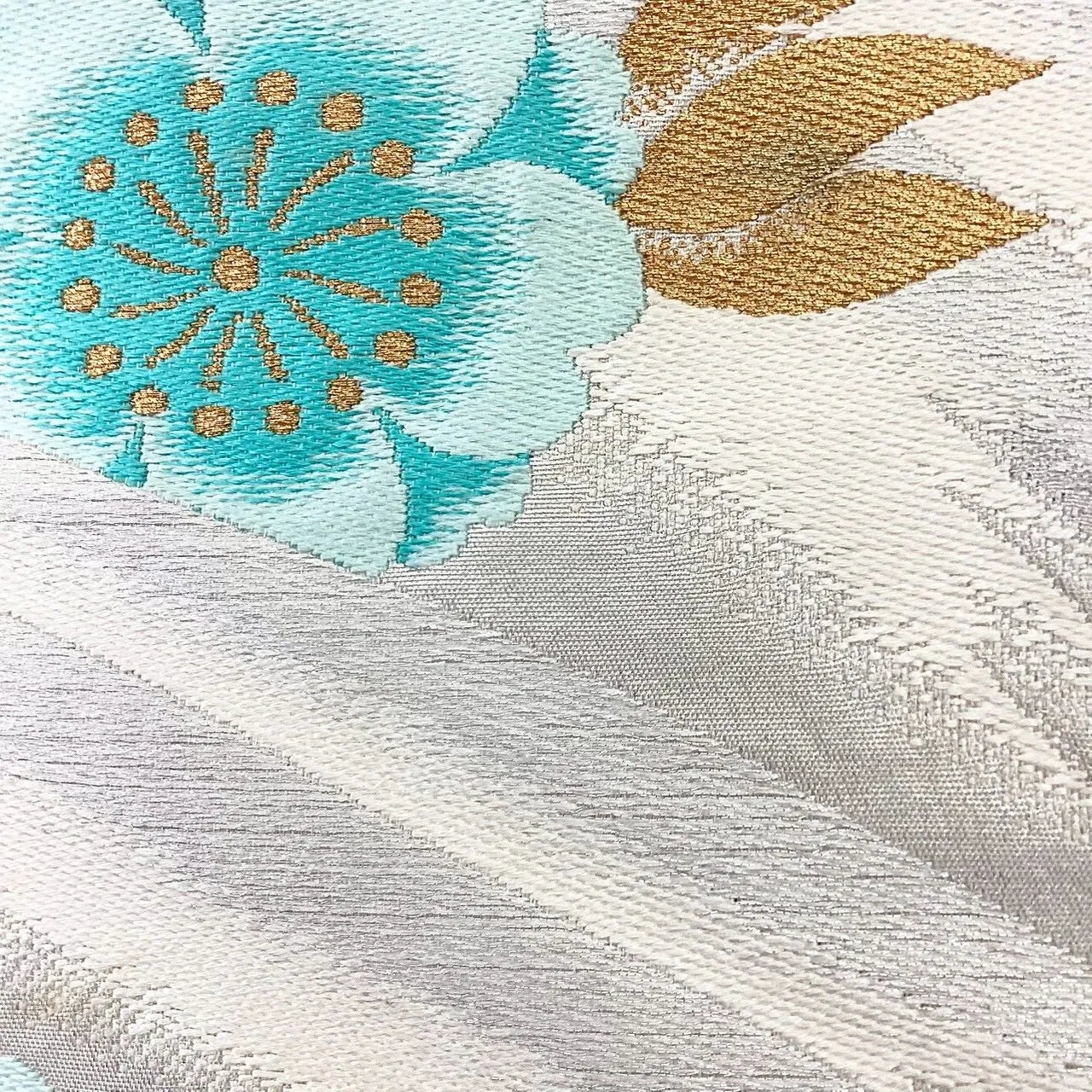 7261# Japanese Vintage Fukuro Obi Belt Kimono Fabric Silk Traditional Embroidery