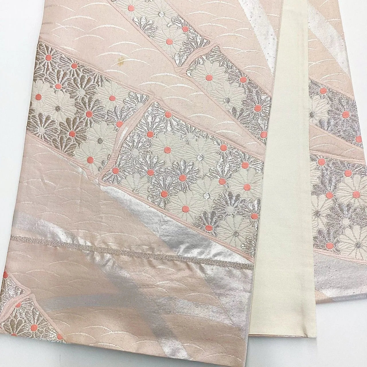 7263# Japanese Vintage Fukuro Obi Belt Kimono Fabric Silk Traditional