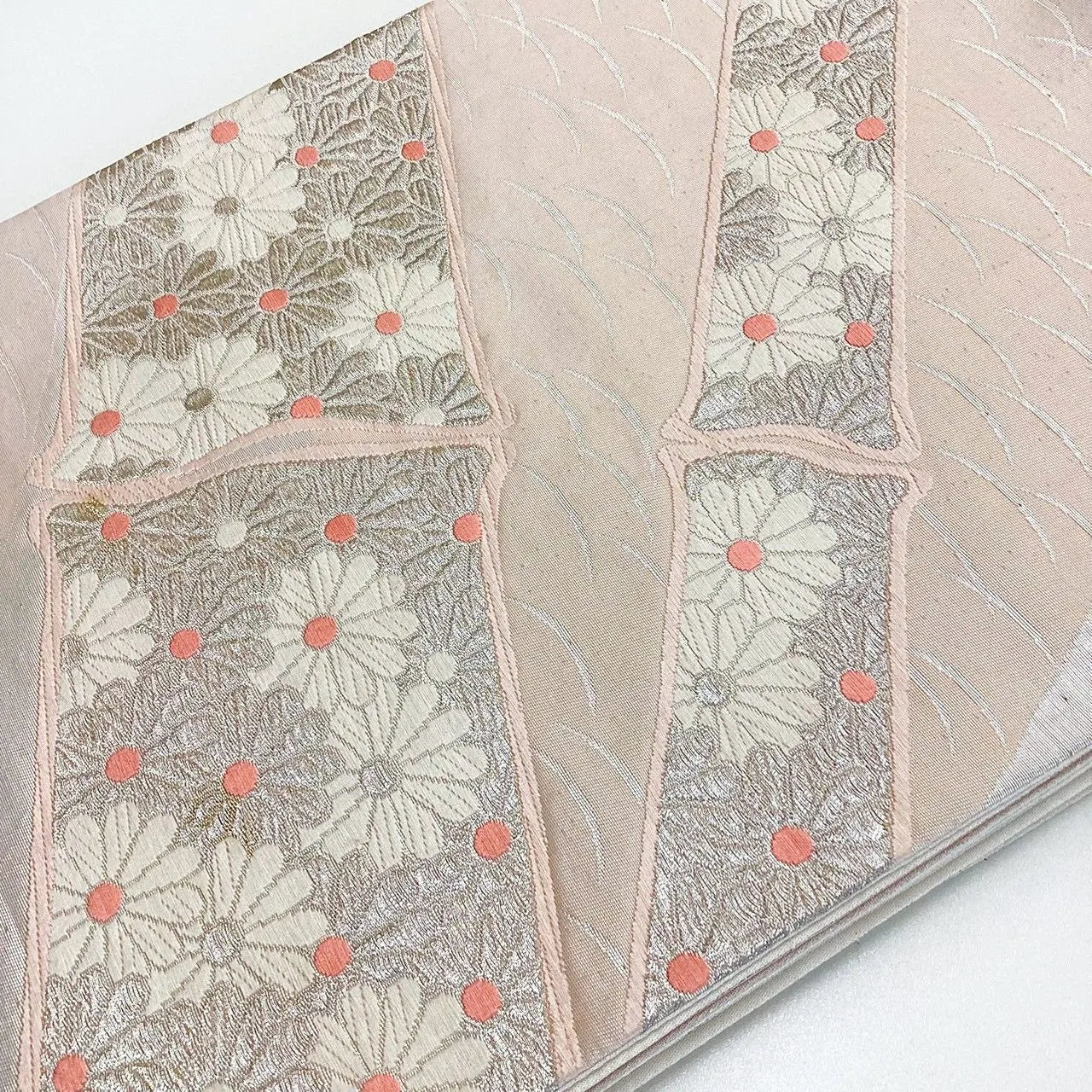 7263# Japanese Vintage Fukuro Obi Belt Kimono Fabric Silk Traditional