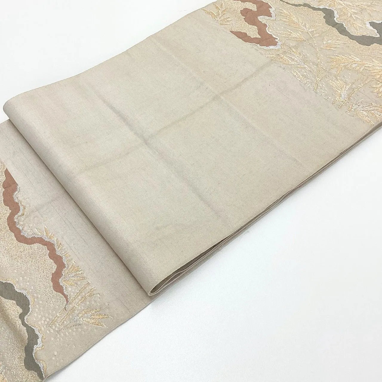 7265# Japanese Vintage Fukuro Obi Belt Kimono Fabric Silk Traditional