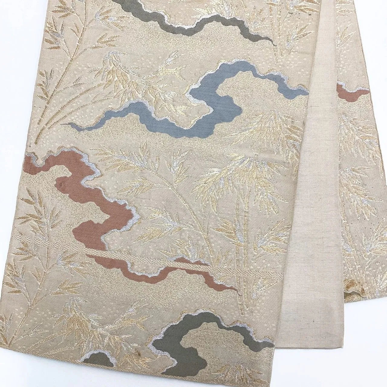 7265# Japanese Vintage Fukuro Obi Belt Kimono Fabric Silk Traditional