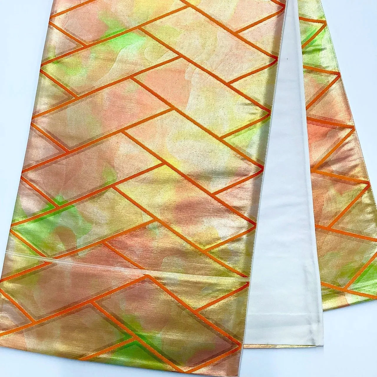 7269# Japanese Vintage Fukuro Obi Belt Kimono Fabric Silk Traditional