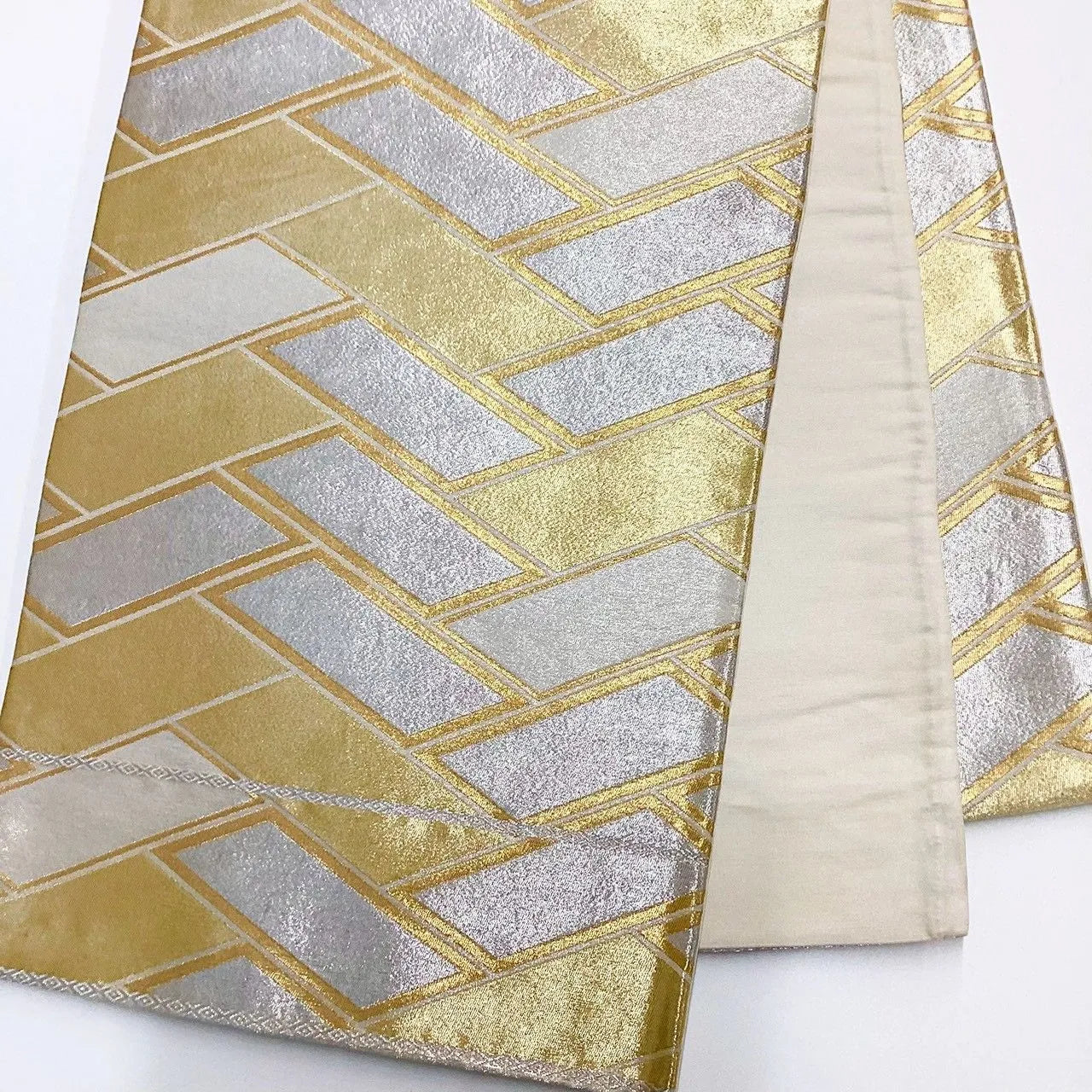 7272# Japanese Vintage Fukuro Obi Belt Kimono Fabric Silk Traditional