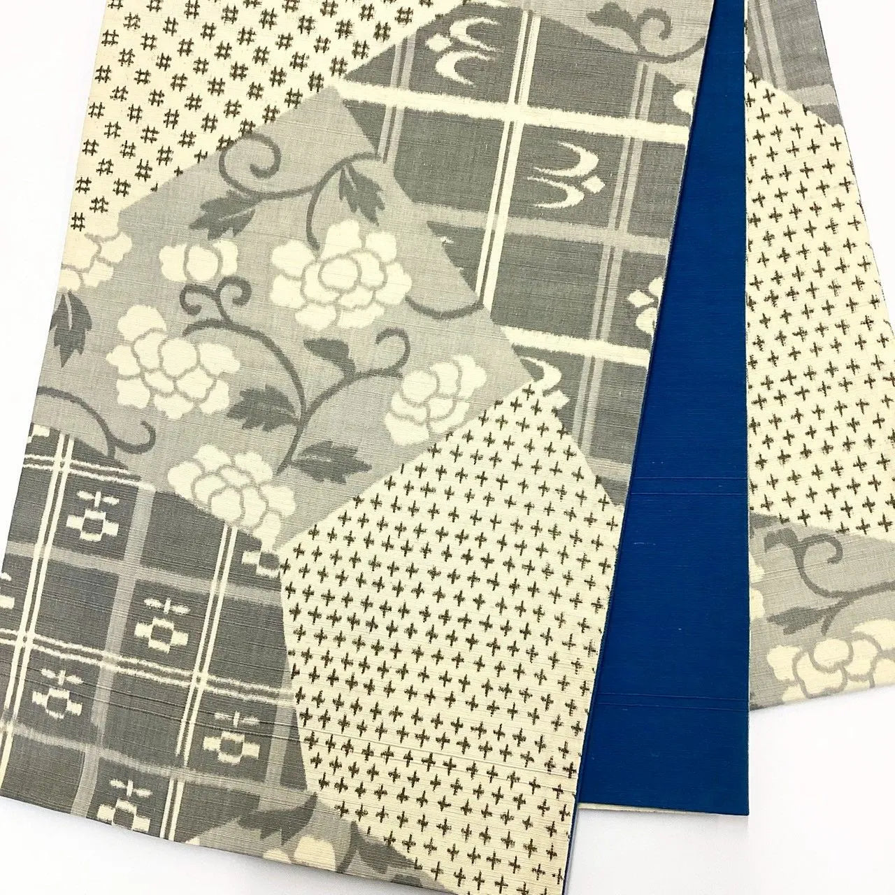 7273# Japanese Vintage Fukuro Obi Belt Kimono Fabric Silk All-over pattern　