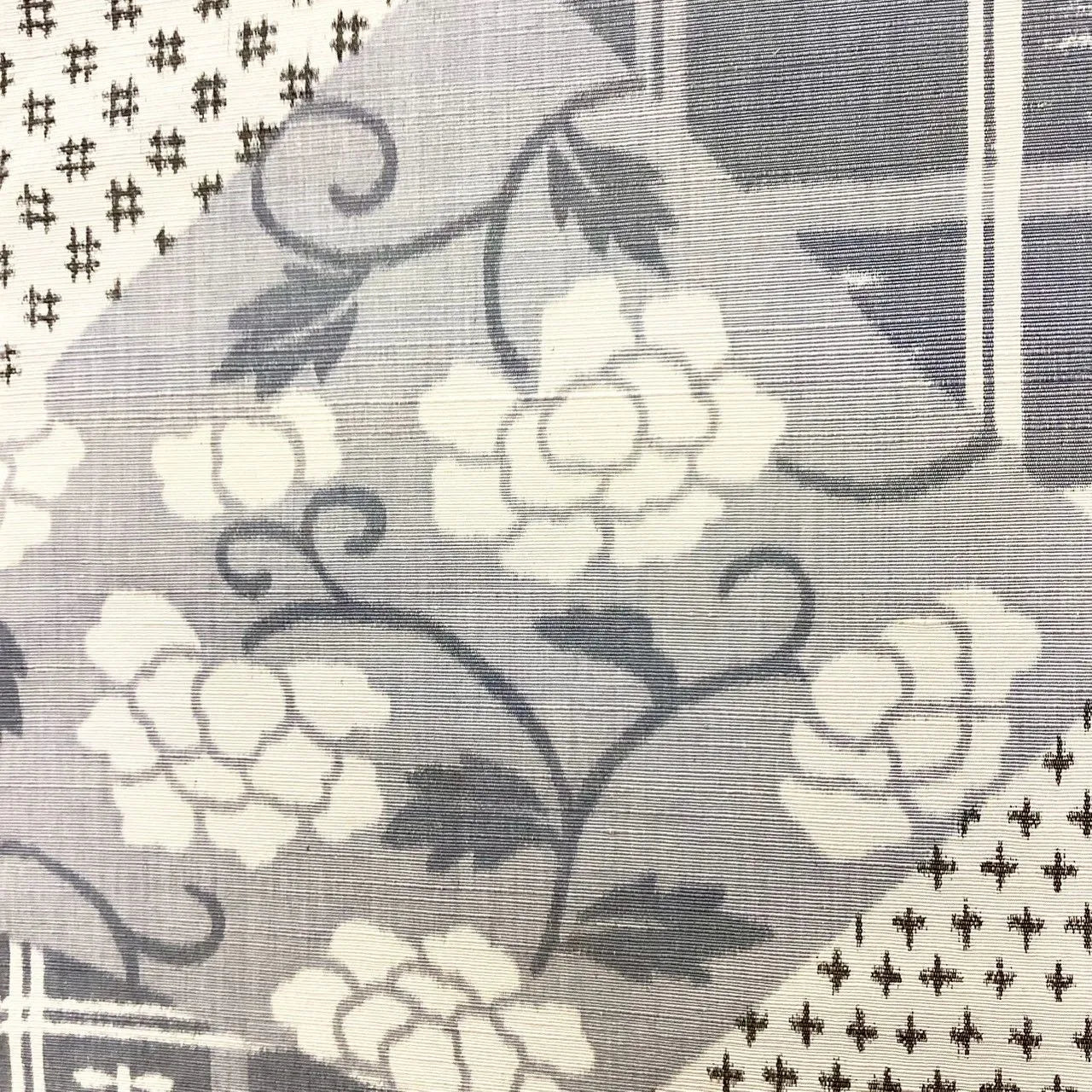 7273# Japanese Vintage Fukuro Obi Belt Kimono Fabric Silk All-over pattern　