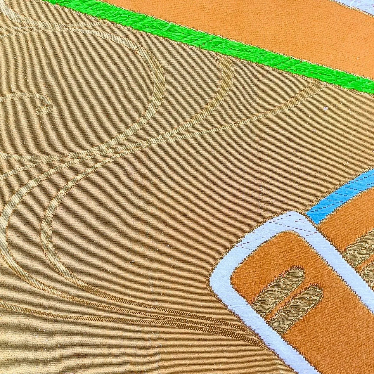 7279# Japanese Vintage Fukuro Obi Belt Kimono Fabric Silk Traditional Embroidery