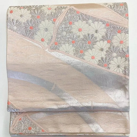 7263# Japanese Vintage Fukuro Obi Belt Kimono Fabric Silk Traditional