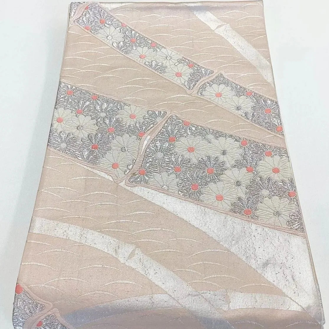 7263# Japanese Vintage Fukuro Obi Belt Kimono Fabric Silk Traditional